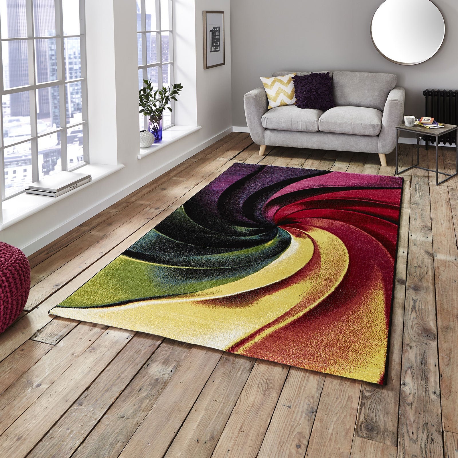 Sunrise Bright Multicoloured Rugs Modern Rug/living Room/bed Etsy UK