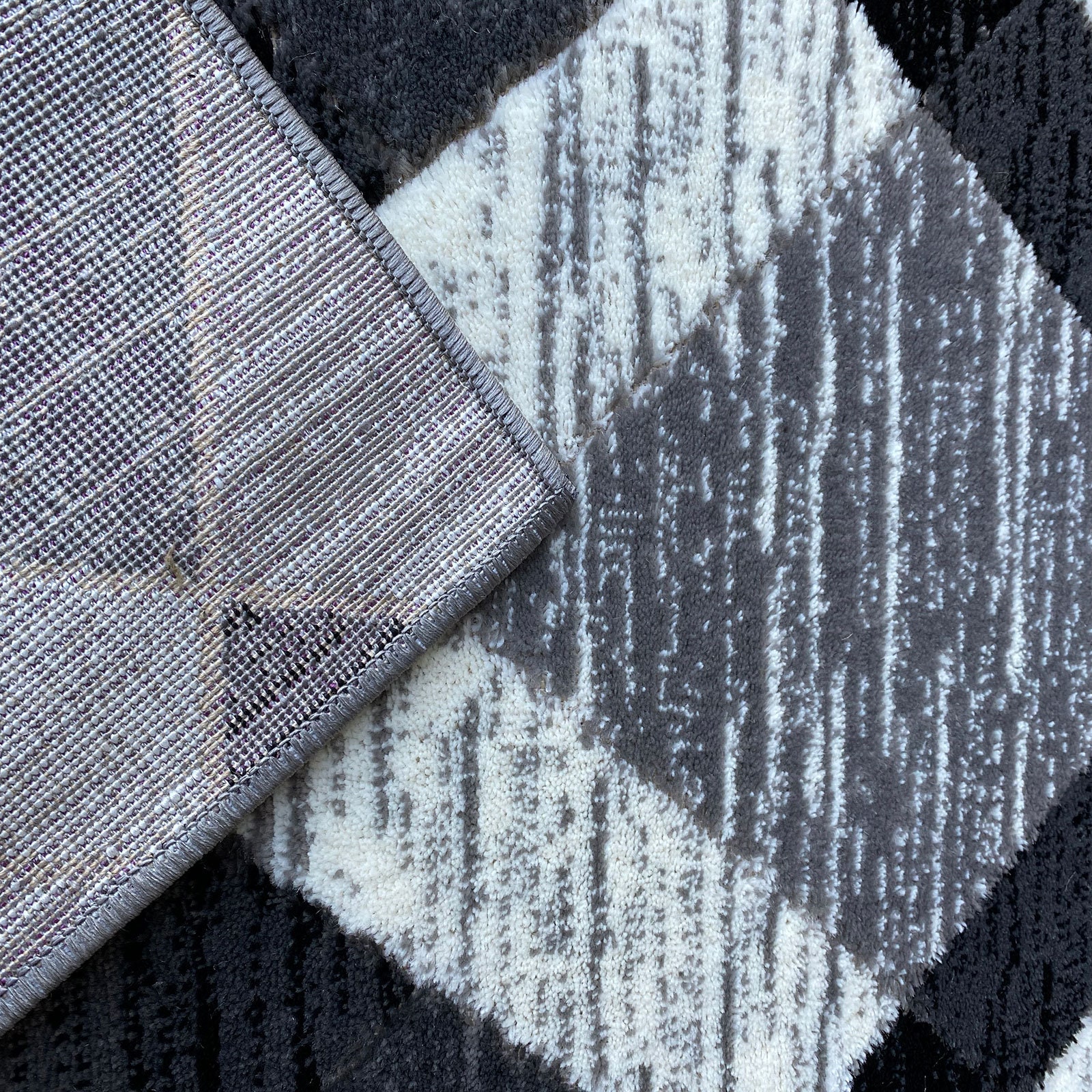 Matrix Abstract Black Grey Modern Rug /Bedroom Rug/Living Room Etsy