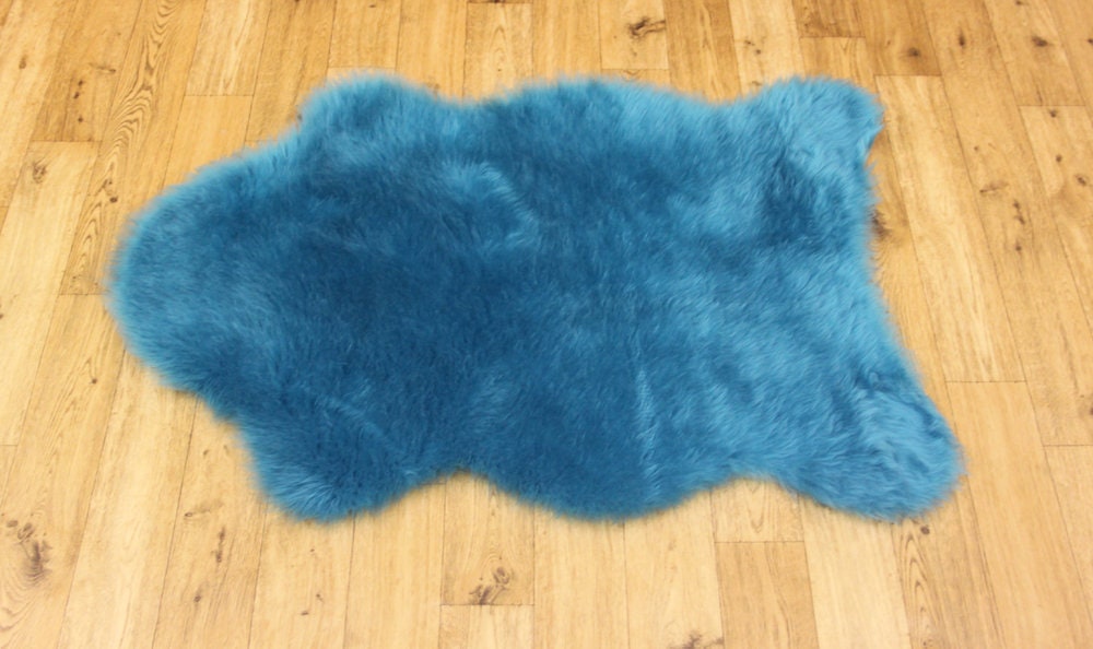 Sheepskin Teal Faux Fur Rug Sheepskin Rugs Exclusive Rug Etsy UK