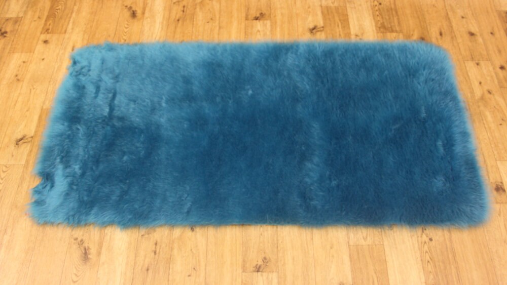 Sheepskin Teal Faux Fur rug Sheepskin Rugs Exclusive Rug Etsy