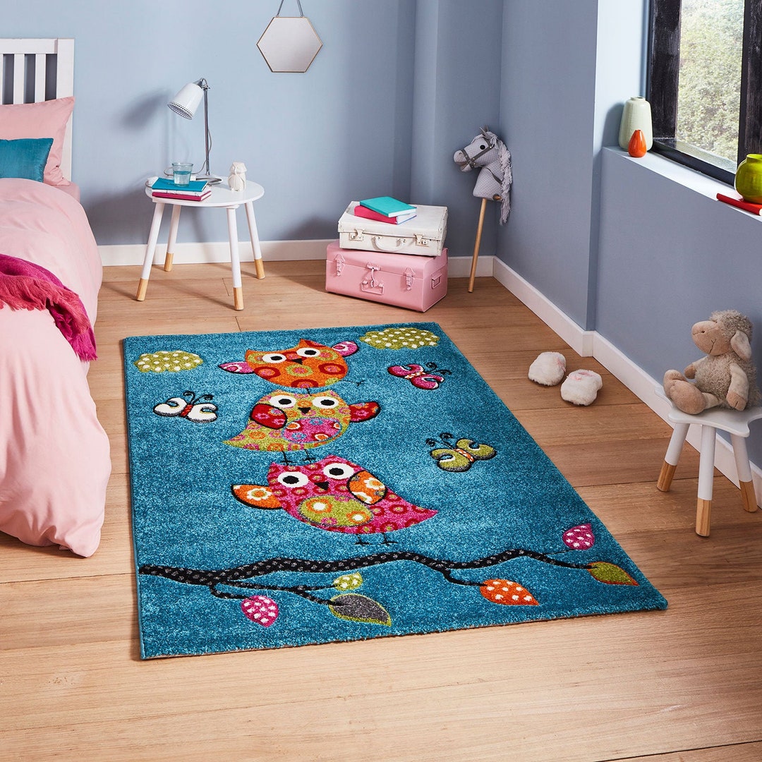 Kids Owl Brooklyn Rug in Pink - Etsy.de