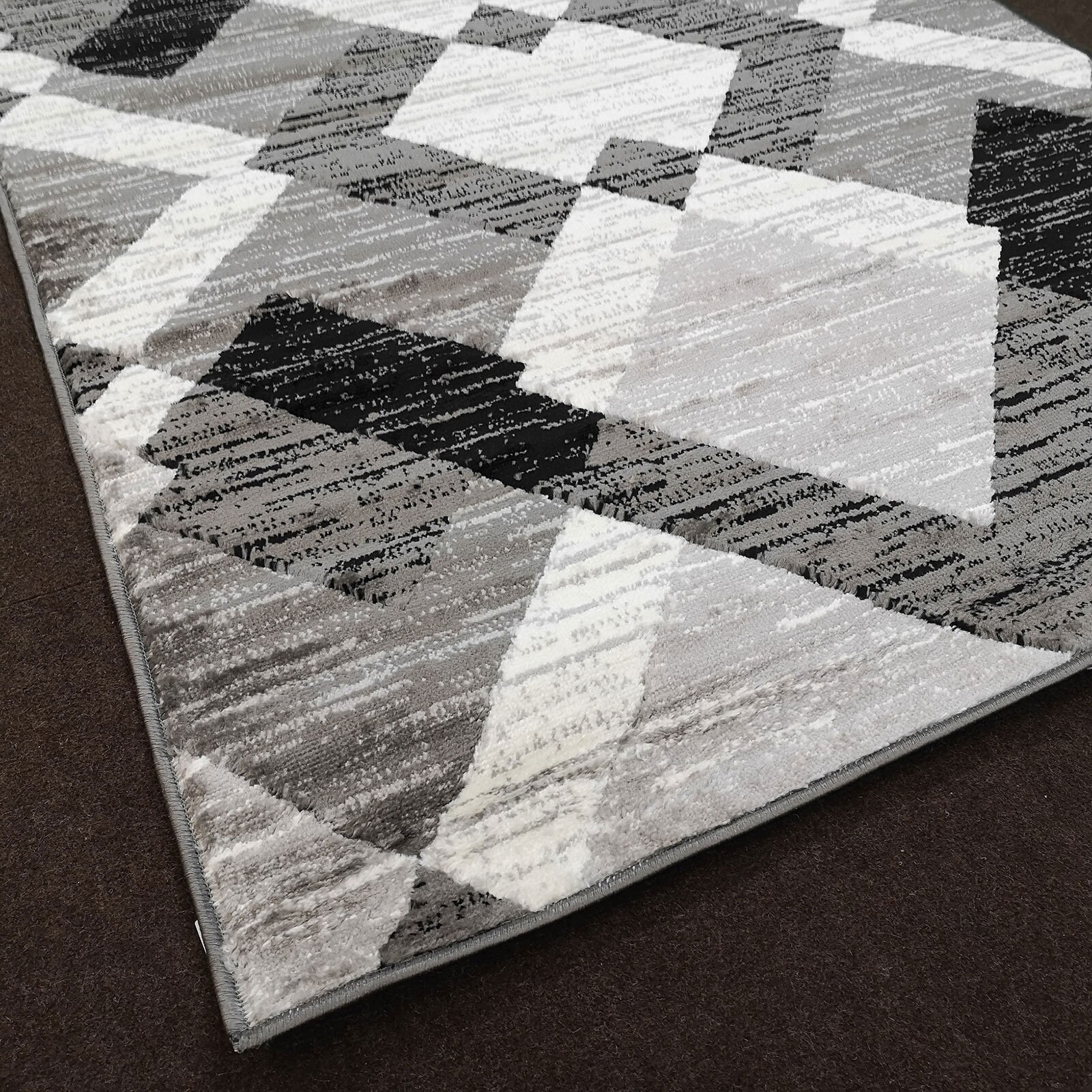 Matrix Abstract Black Grey Modern Rug /Bedroom Rug/Living Room Etsy