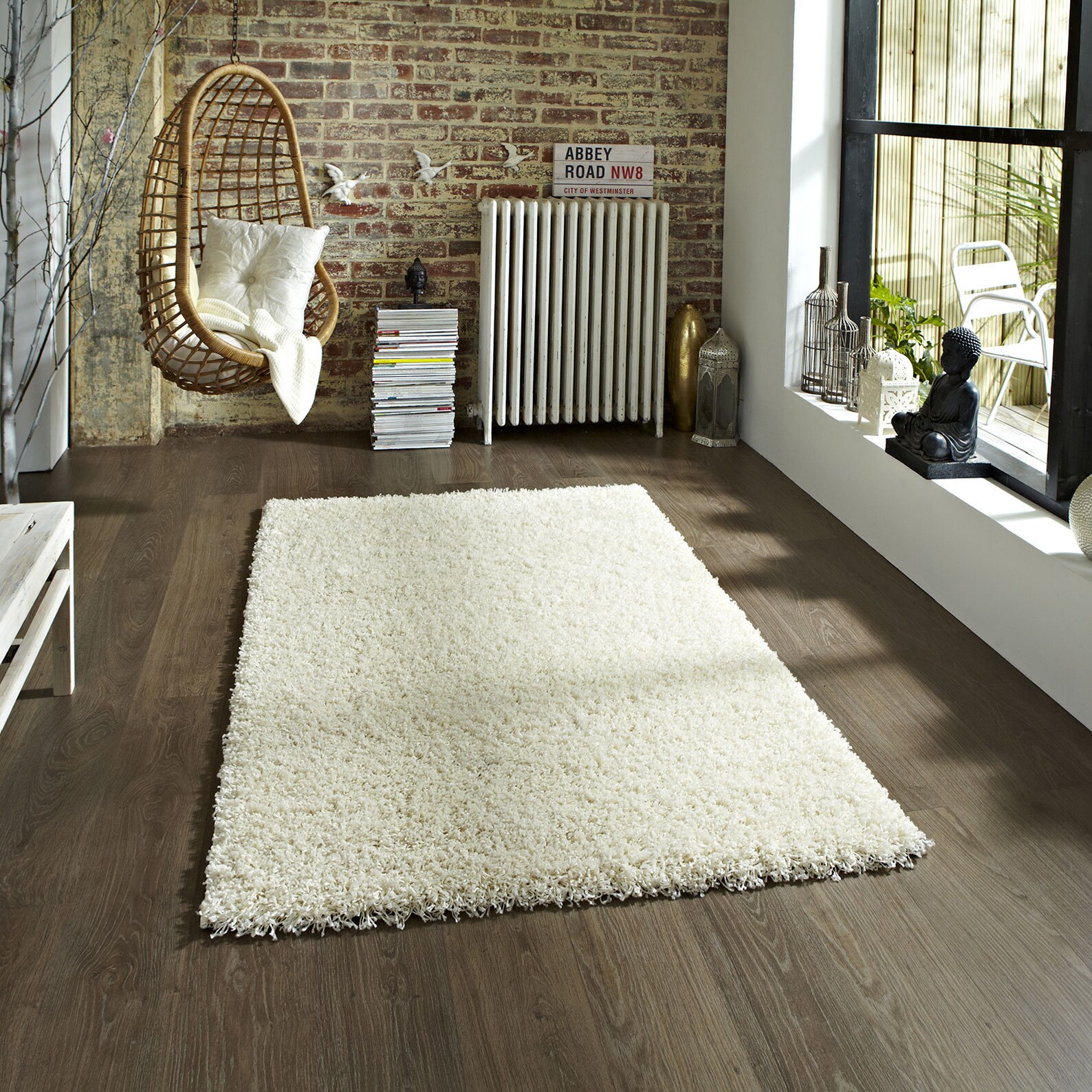 Think 2236 Cream Shaggy Rug 5cm Thick Pile /living Room Etsy UK