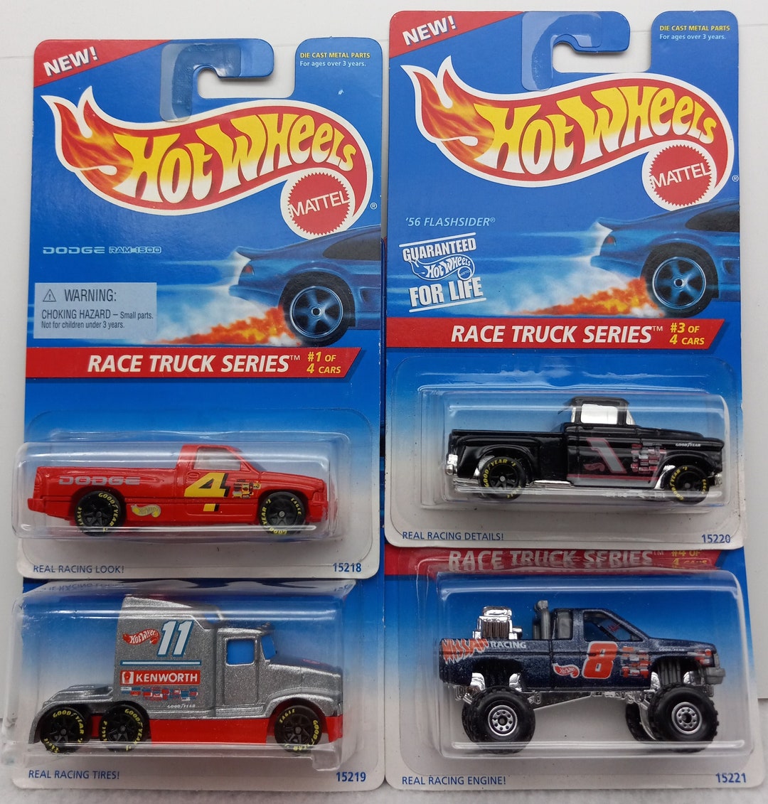 Hot Wheels 1996 Race Truck Serie 4 Juego de autos 1 completo