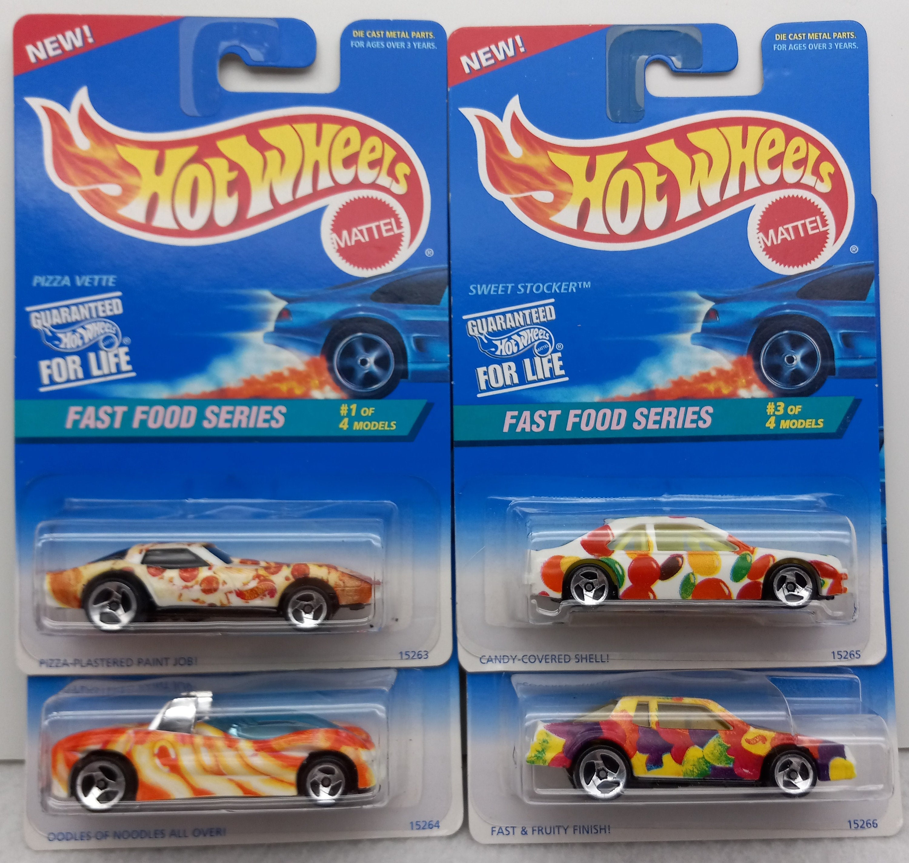 Hot Wheels 1996 Fast Food Series 4 Car Set 1 Including Short Run