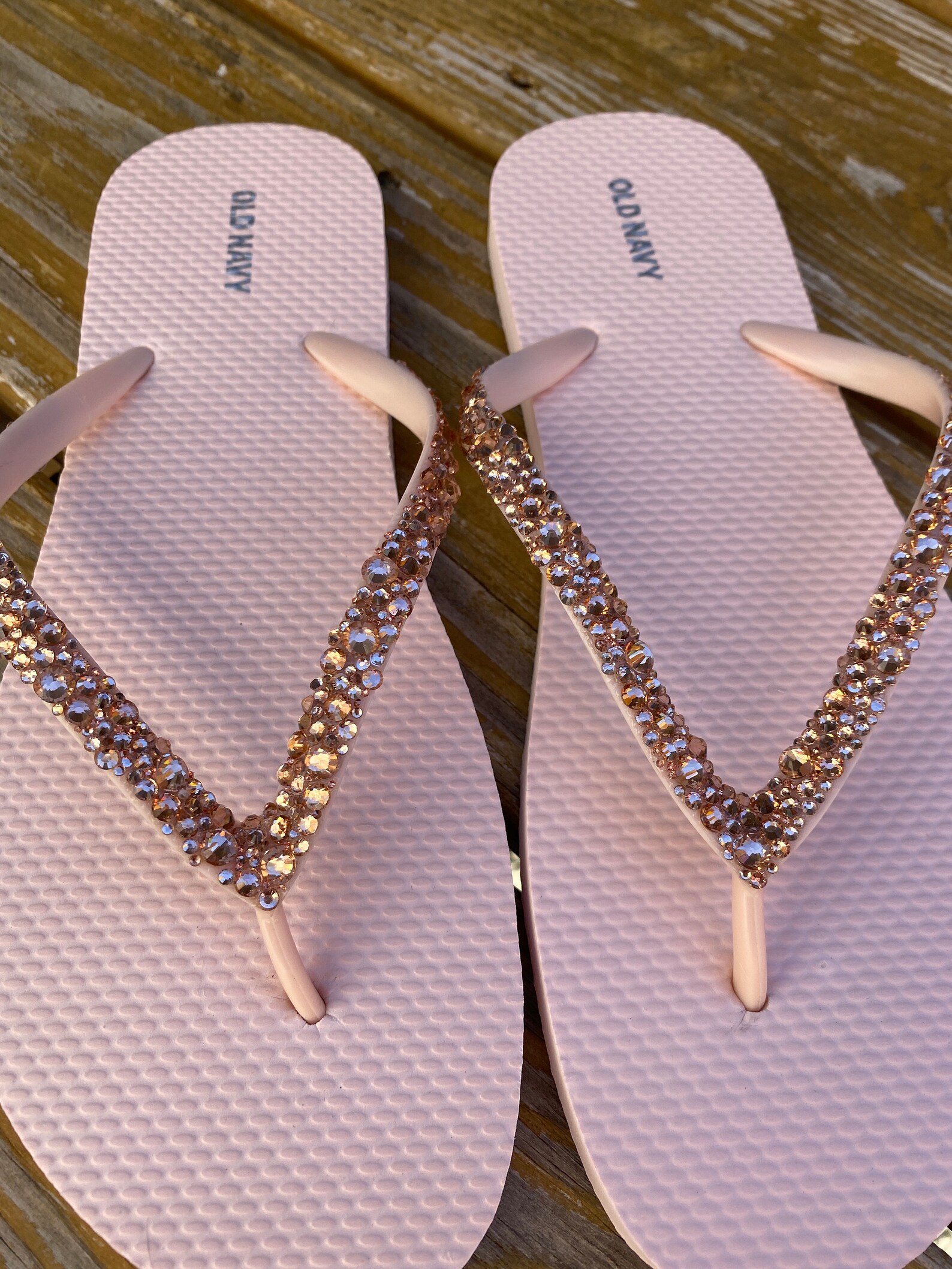 next rose gold flip flops