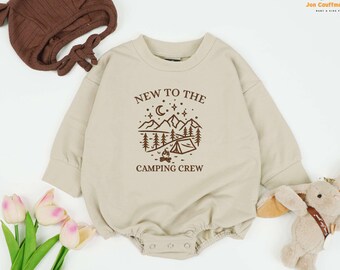 Embroidered New To The Camping Crew Baby Romper, First Camping Trip Baby Bodysuit, Newborn Outfit, Adventure Baby Shirt, Baby Shower Gift