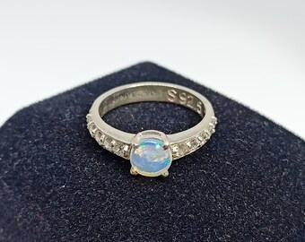 Opal Stacking Ring, Dainty Opal Ring, White Opal Ring, Unique ring,  925 Sterling Silver Opal Ring, Delicate Opal Ring, Ring for women.