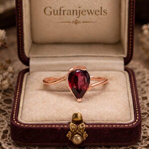 Natural Garnet Ring , 925 Sterling Silver , Handmade jewelry - January Birthstone , valentines gift