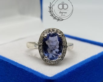 Iolite Ring, 925 sterling silver ring , genuine iolite Faceted Ring,Oval Iolite Jewellery, Rings for Women, Gift for Her,personalized gift,