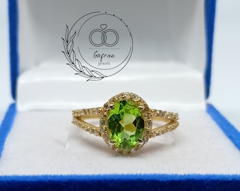 peridot ring , 925 Sterling Silver Ring , peridot ring vintage, Promise Ring for her, Peridot Jewellery , Genuine  peridot ring gold