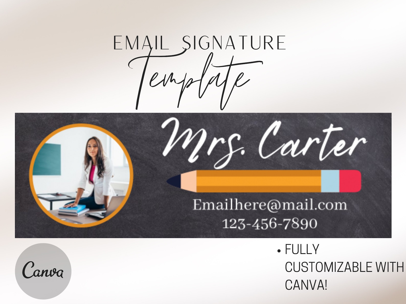 Teacher Email Signature Template Canva Template Editable Etsy Teacher Email Signature Template Canva Template Editable Etsy