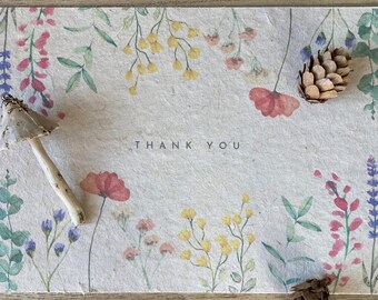 Blank Floral Compostable Thank You Card