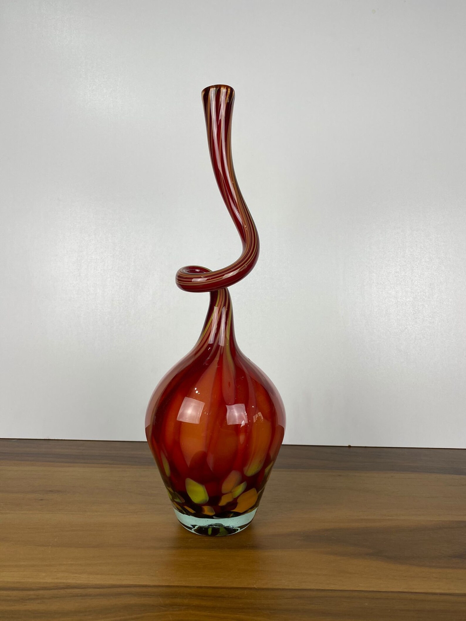 Red Blown Glass Twisted Vase Handmade vase with Murano Etsy