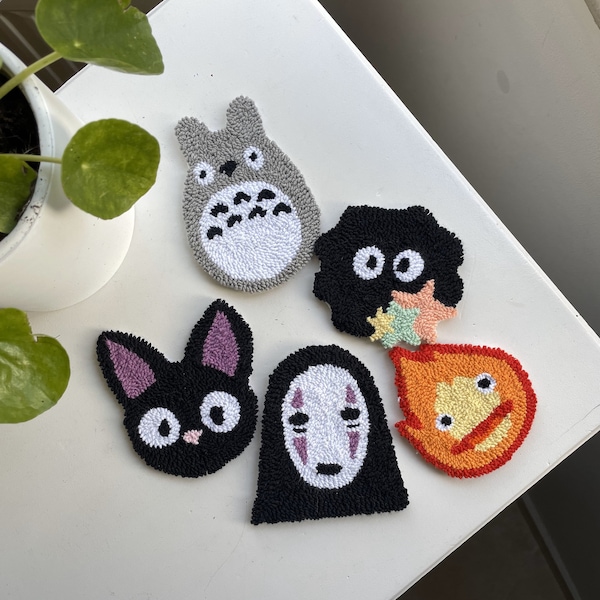 Studio Ghibli Punch Needle Coasters - Handcrafted Anime Inspired Drink Mats