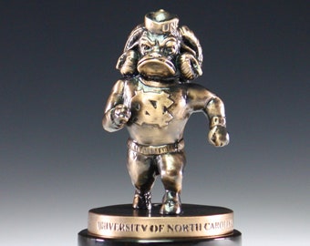 University of North Carolina Tar Heels Desktop Sculpture - Bronze Plated Cast Pewter - UNC Art - UNC Graduation Gifts