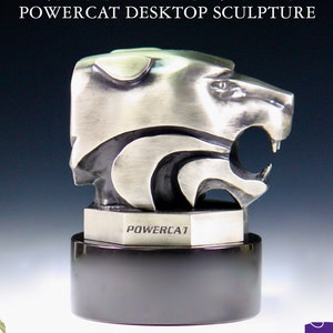 Kansas State &quot;BIG POWERCAT&quot; Desktop Sculpture - Cast Pewter - K-State Graduation Gift - K-State Art & Collectibles