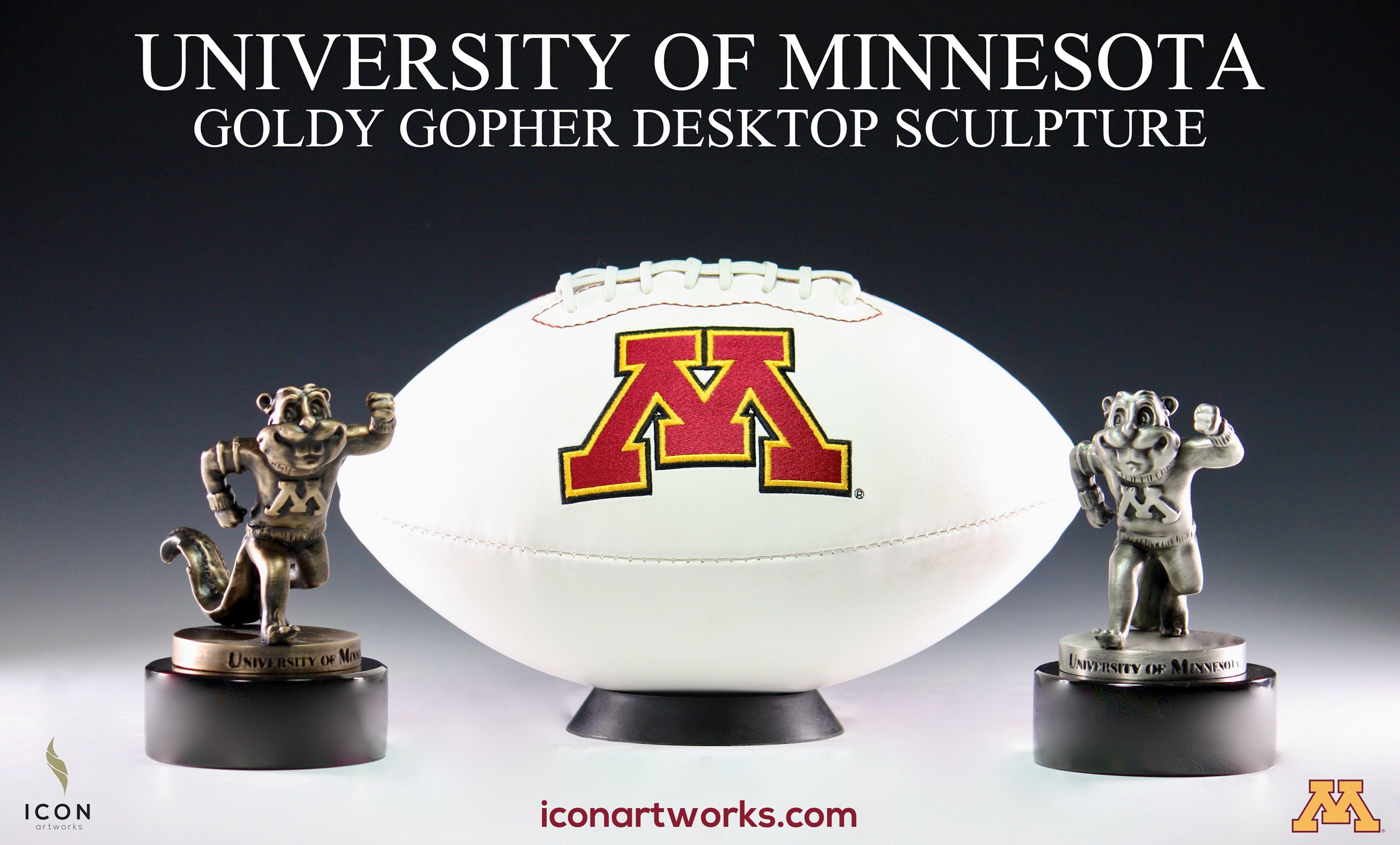 Minnesota Golden Gophers 16 Goldy Stone Mascot Collegiate Legacy Statue