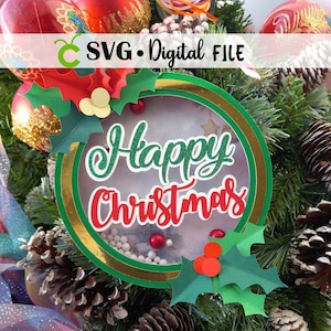 Shaker SVG | Shaker Layer Strip SVG und Studio | 3D Schicht | Weihnachtsausgabe | 3 digitale Datei mit Weihnachtsdeko