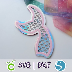 Mermaid Tail Shaker Cake Topper | Transparent Cake Topper | 9 Layers | 3D Fish Tail | SVG and Studio | Digital file