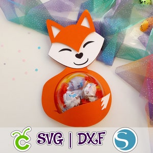Porte-bonbons Fox | ornement de bonbons | Dôme de 3,14 po. ou 8 cm | Fichiers SVG et Studio | Fichier numérique uniquement | Vidéo pédagogique