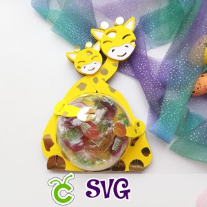 Porte-bonbons pour bébé girafe | ornement de bonbons | Fête des Mères | Fichier SVG | Dôme de 3,14 po. ou 8 cm | Fichier numérique