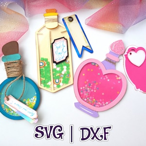 Drankflessenshakers | Flessjablonenbundel | GEEN schuimtape | Feestdecoratie | Taarttopper decor | Tovenaars | SVG en Studio | Digitaal bestand