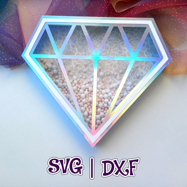 Diamond Shaker Template | NO foam tape | Cake Topper | Wall Decor | Shaker Strips | SVG and Studio | Digitral file