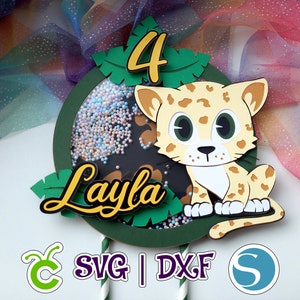 Leopard Shaker Cake Topper Vorlage | Leopard Druck | SVG und Studio | Digitale Datei