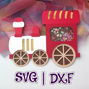 Plantilla de motor de tren agitador 3D / Locomotora / Tren de juguete / Cake Topper / Decoración del hogar / SVG / Stuido / Archivo digital
