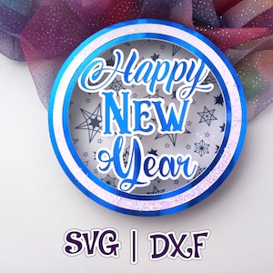 Happy New Year Shaker SVG: 3D Party Decor, Cake Topper (Digital File)