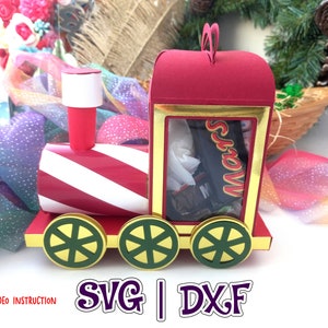 Scatola regalo locomotiva / Scatola bomboniera 3D / Motore a vapore / Decorazioni per la casa / Istruzioni video / SVG e Studio / Natale / File digitale
