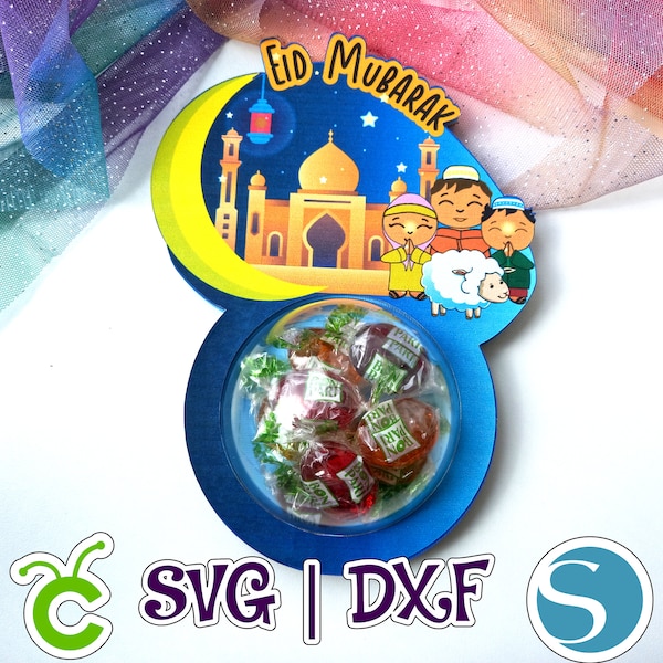 Eid Mubarak Printable Candy Holder | With and Without The Lamb | SVG, PDF and Studio | Candy Ornament | Islamic Holiday | Digital file