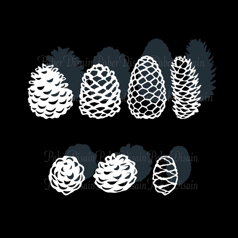 Pine Cone Templates Clipart SVG Cut Files With Offsets Etsy