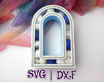 Arch Shaker Frame Template: 3D Fillable Box SVG Studio (Digital File)