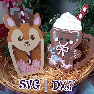 Shaker Bundle | Gingerbread Man Mug | Deer Cup/Mug |  Hot Cocoa | Hot Chocolate | Christmas Decoration |  SVG and Studio | Digital file