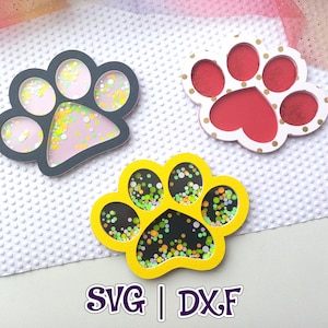 Pacote Shaker de impressões de patas | 3 em 1 | SVG e Estúdio | SEM design de fita de espuma | Decoração de festa | Topo de bolo | cartão comemorativo | Arquivo Digital