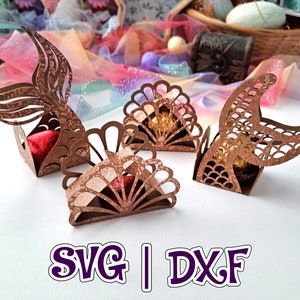 Zestaw cukierków Ocean Ferrero Rocher 4w1 | Syrena | Ostryga | Prezenty na upominek | Pudełko cukierków | Dekoracja na przyjęcie | SVG i DXF | Plik cyfrowy