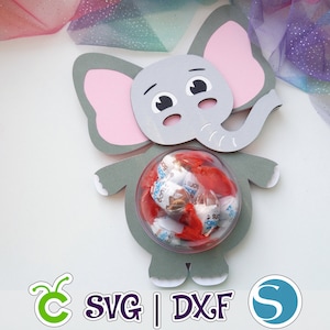 Elefant Candy Holer | Süßigkeits-Verzierung | SVG und Studio | Kuppelgröße 8cm | Digitale Datei