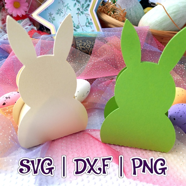 Bunny Candy Box | Sac de cadeaux | Porte-bonbons | Favoriser le sac | SVG, PNG et Studio | | de perforation intégrée Fichier numérique