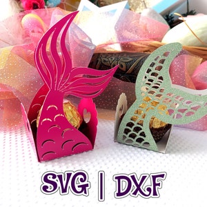 Porte-rocher Ferrero queue de sirène | Porte-bonbons | Bonbonnière | Boîte cadeau | Queue de poisson | SVG et studio | Fichier numérique