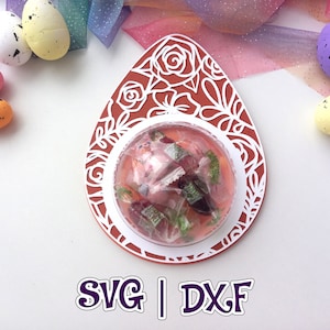 Porte-bonbons fleuri aux oeufs | ornement de bonbons | Cadeau de Pâques | SVG et Studio.3 | Taille du dôme 8 cm / 3,14" | Fichier numérique