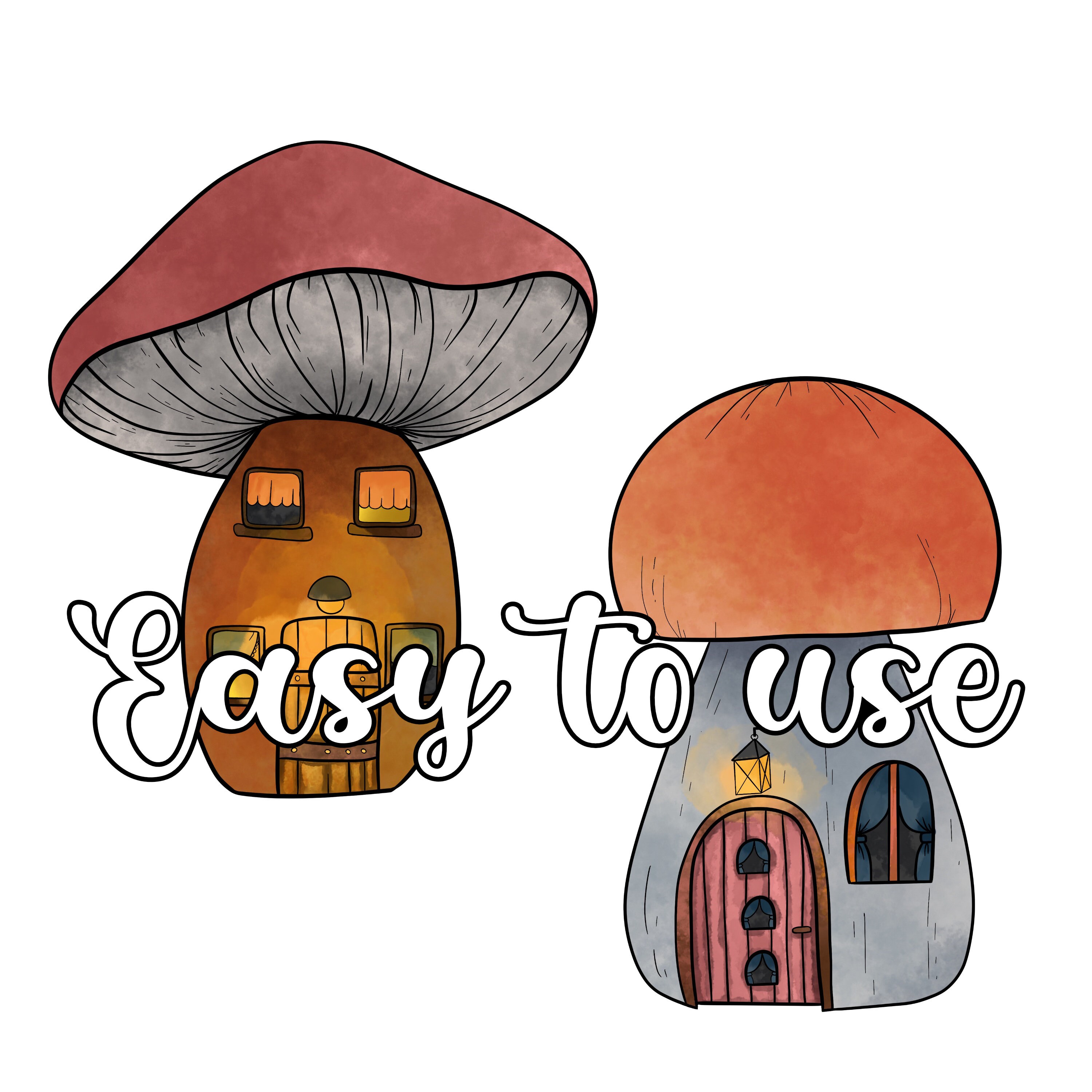 Mushroom House Procreate Stamps: Fairytale Brush Set (digital File) - Etsy