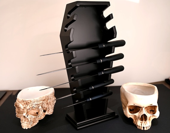 Gothic knife holder - Gothic Kitchen decor Gothic home decor Goth kitchen  acc