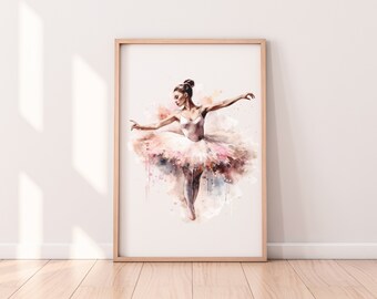 Ballerina Wall Art, Dance Poster, Girls Bedroom Decor, Gift for Dancer, Ballerina Nursery, Kids Room Decor, Ballet Gift, Ballerina Nursery