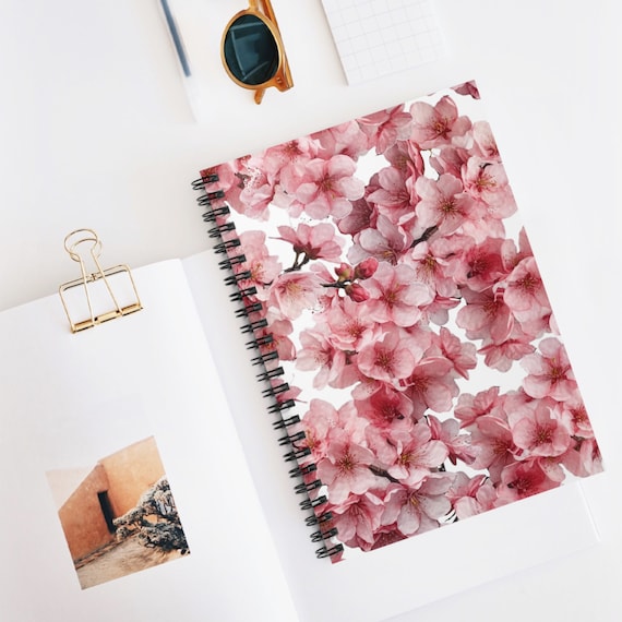 Cute Notebook for Women, Spring Notebook, Gift for Her, Gift for  Teachers,lined Journal,cherry Blossom,aesthetic Notebook,gift for Coworkers  - Etsy