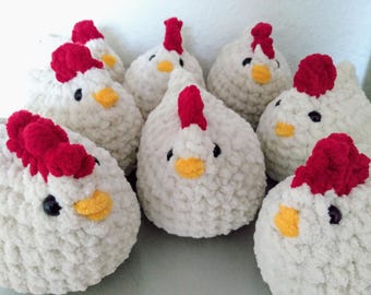 Chicken Plushie, Handmade Toy, Crocheted Farm Animal for Kids, Cute Gift for Baby Shower, Chicken Birthday Gift, Soft Toy for Toddlers