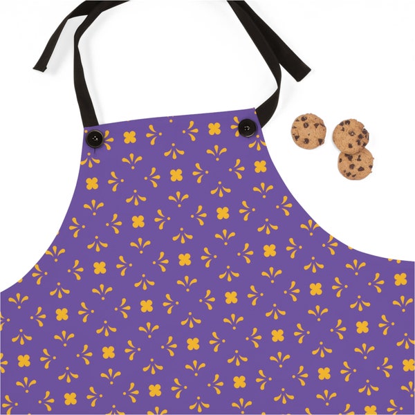 Cute Purple Kitchen Apron, Gift for Hostess, Lavender Baking Apron, Summer Apron, Gift for Grandma, Purple Aesthetic, BBQ Grilling Apron