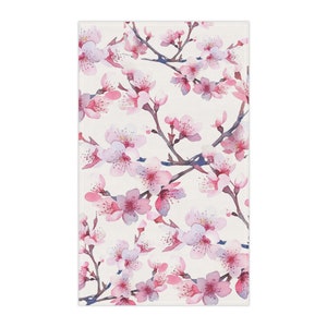 Pretty Pink Cherry Blossom Towel, Flower Kitchen Decor, Soft Floral Tea Towel, Kitchen Dishcloth Towel, Beautiful Hand Towel, Gift for Her