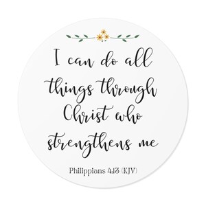 I Can Do All Things Through Christ, Bible Verse Faith Stickers, Inspiring, Waterproof, Church Stickers for Christians, Bible Study Gift